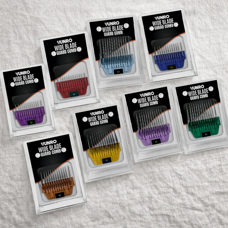 Eight Piece ColorMax Wide Blade Guard Comb Bundle (A5 Compatible)